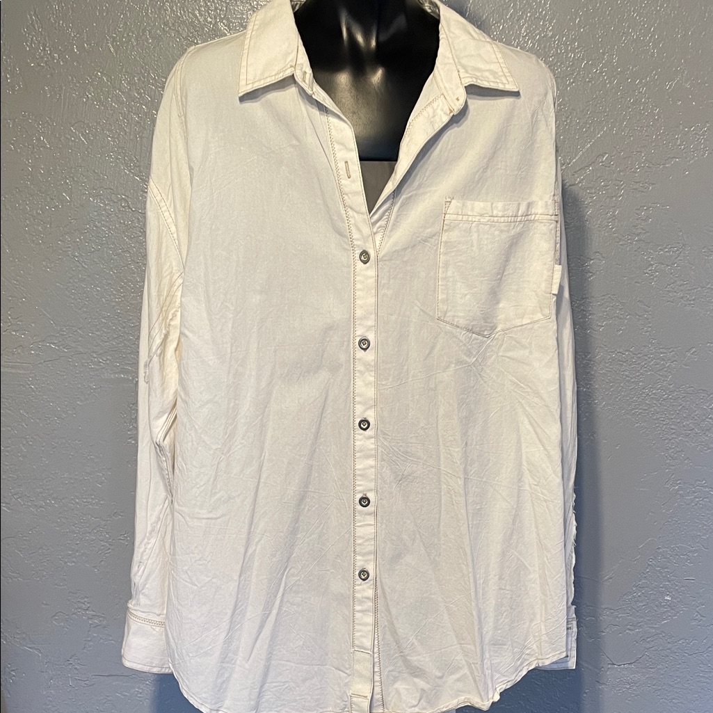 We The Free White Button Down Shirt
